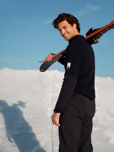 Bilde av WoolLand Tydal knitted sweater 1-2 zip man Dark Blue